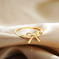 Dainty Gold Bow Ring for Women & Girls
