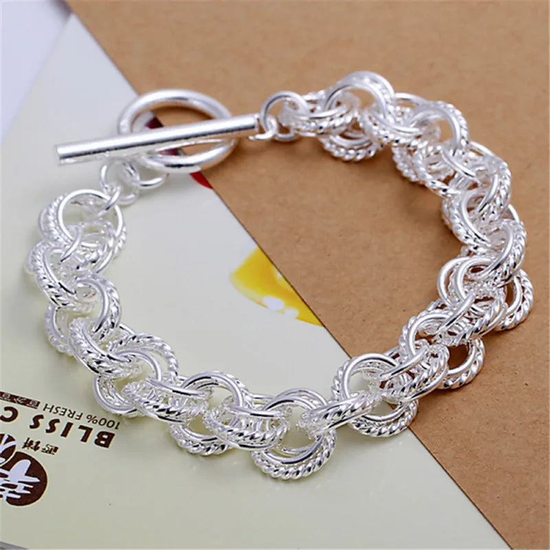 Elegant Charm Heart Bracelets Chain Beautiful Crystal Stone Drop Jewelry Silver Color Fashion For Women Wedding Lady Cute